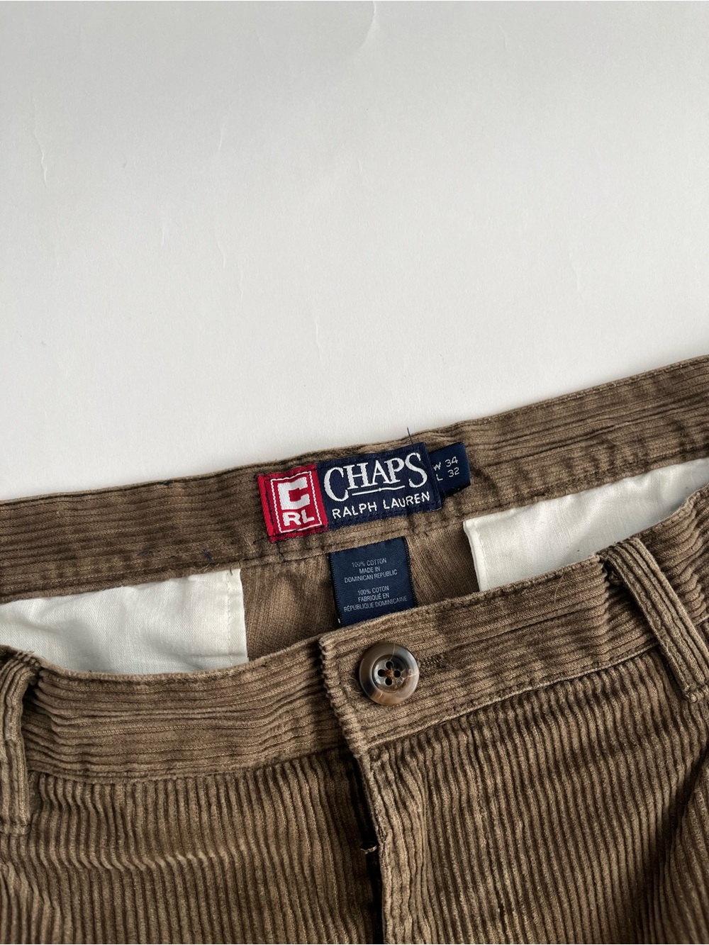 Chaps Ralph Lauren Men's Dark Brown Corduroy Pleated Pants - Picture 3 of 7